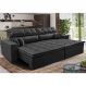Sofá Retrátil e Reclinável 2,92m Luxos Cama inBox Velusoft Preto
