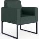 Poltrona Decorativa Para Sala E Recepção Base Fixa De Metal Helô L02 Linho Verde Musgo - Lyam Decor