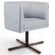 Poltrona Decorativa Giratória Base X Betina D02 Linho Cinza D-315 - Lyam Decor