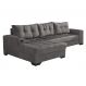 Image of Sofá 5 Lugares Dijon com Chaise Esquerdo e Entrada USB Suede Cinza IM730UP65EOKMOB