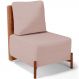 Poltrona Decorativa Sala de Estar Living Pés Madeira Hungria L02 Couríssimo Camel Linho Rosê - Lyam