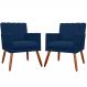 Kit 02 Poltronas Decorativas Cecilia Pés Palito Suede Azul Marinho - DS Estofados