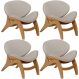Kit 4 Poltronas Decorativa Orgânica Sala Living Kadosh L02 Linho Bege - Lyam Decor