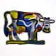 Vaca Azul Decorativa Para Parede