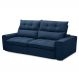 Sofá Retrátil Reclinável 3 Lugares 230cm Damy F05 Veludo Azul - Mpozenato