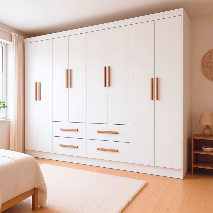Guarda-roupa Casal Lite 8 Portas 4 Gavetas Branco