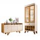 Conjunto Cristaleira e Buffet Aparador Decorativo Andorra/Noeli Off White/Cinamomo G26 - Gran Belo