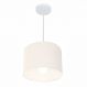 Pendente Cilíndrico Md-4113 Cúpula em Tecido 30x25cm Branco - Bivolt