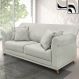 Sofá Decorativo 160cm 2 Lugares com 4 Almofadas Base Madeira Armstrong Veludo Prata G63 - Gran Belo