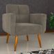 Poltrona Decorativa para Sala Lilian Veludo Cappuccino