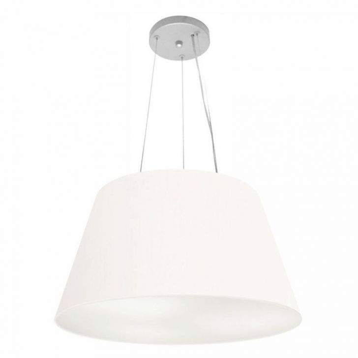 Pendente Cone Md-4141 Cúpula em Tecido 30-50x35cm Branco - Bivolt