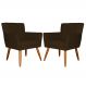 Kit 02 Poltronas Decorativas Onix Suede Marrom - DS Móveis