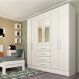 Guarda-Roupa Casal com Espelho Arizona 6 Portas 4 Gavetas Neve