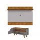 Conjunto Painel e Rack Lyria Naturalle Off White