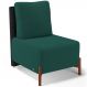 Poltrona Decorativa Sala Estar Living Pés Madeira Hungria L02 Couríssimo Preto Bouclê Verde - Lyam