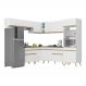 Armário de Cozinha Completa de Canto Veneza Multimóveis V2070 Branco/Dourado