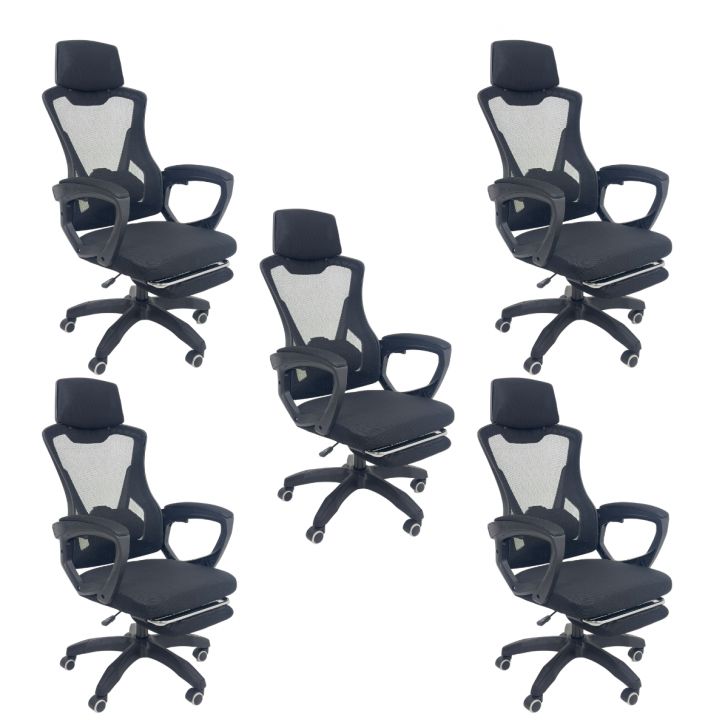 Kit 5 Cadeiras de Escritório Presidente Executiva Oficial Supreme Preto