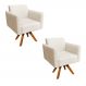 Kit 02 Poltronas Giratória Marisa Suede Base Madeira MM30 D'Rossi