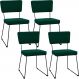 Kit 04 Cadeiras Decorativas Estofada Base De Aço Allana L02 Bouclê Verde - Lyam Decor