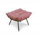 Puff Costela Suede Rosê Base Metálica - Pallazio