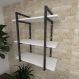 Prateleira industrial sala aço preto 30cm cor branca ind09bsl