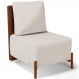 Poltrona Decorativa Sala de Estar Living Pés Madeira Hungria L02 Couríssimo Marrom Linho Cru - Lyam