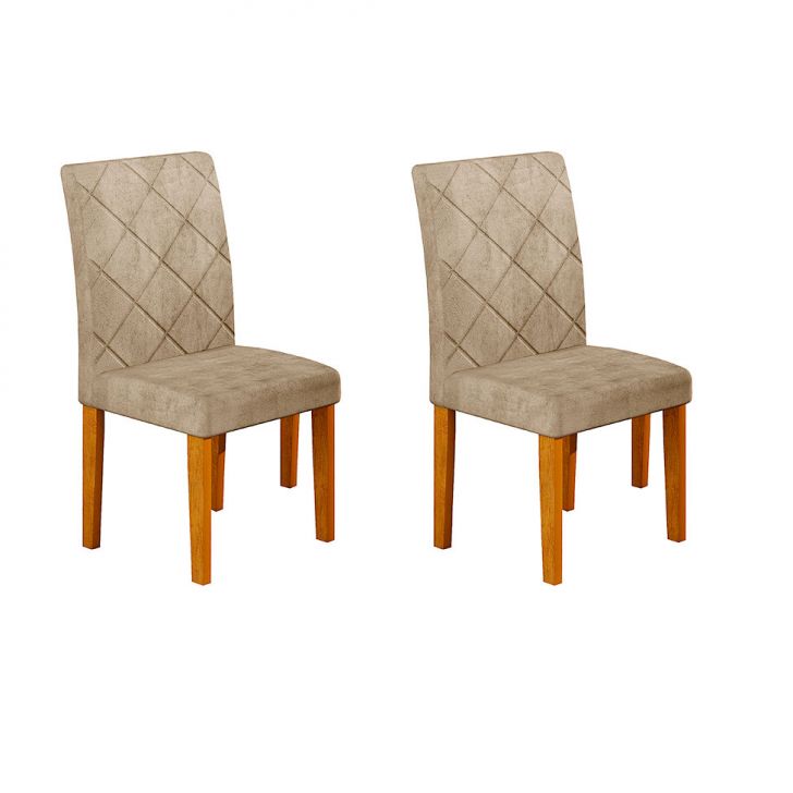 Conjunto com 2 Cadeiras de Jantar Ane Turim Imbuia