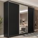 Image of Guarda-Roupa Casal com 1 Espelho Belluno 3 Portas 3 Gavetas Preto RR985CL65BSKMOB