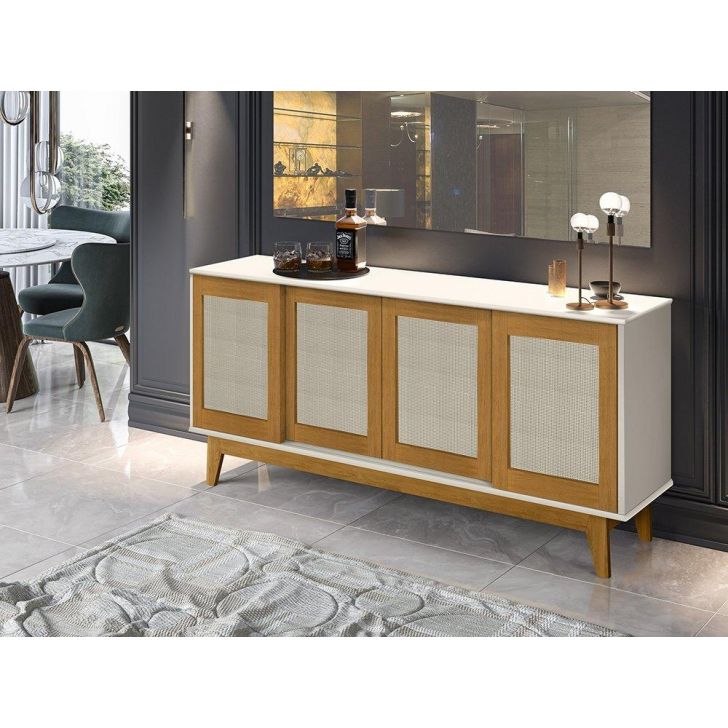 Buffet Detroit 4 Portas Branco / Madeira - Tebarrot