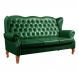 Sofá Chesterfield 3 Lugares Imperador Vintage Retrô Capitonê Couro Verde