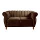 Sofá 2 Lugares Chesterfield Sofá Realeza Vintage - Veludo Marrom