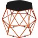Puff Decorativo Aramado Bronze Six L02 Suede Preto - Lyam Decor