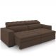 Sofá Retrátil Reclinável Para Sala de Estar Living 290cm Clara M03 Veludo Marrom - Lyam Decor