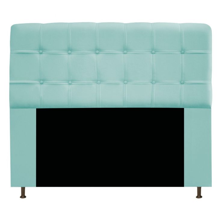 Cabeceira Estofada Mel 160 cm Queen Size Com Botonê Suede Azul Tiffany - Amarena Móveis