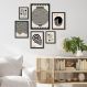 Kit 6 Quadros Bauhaus Preto e Branco - com vidro