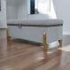 Puff Recamier Baú Para Sala Quarto Cama King 200 cm Versallies Boucle Cinza