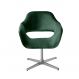 Poltrona Giratória Zara Base Cromada - Veludo Verde