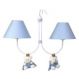 Lustre 2L Simples Com 2 Ursinhos PrÃ­ncipes Azul Quarto Bebê Infantil Menino