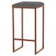 Banqueta Decorativa Billie Base Bronze Veludo Cinza - Gran Belo