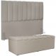 Kit Cabeceira Cama Box Queen 160cm Com Calçadeira Baú Dália W01 Linho Bege - Lyam Decor