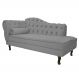 Recamier Diana 140cm Lado Direito Suede Cinza - Amarena Móveis