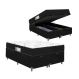 Cama Box Baú Casal Bipartido + Colchão D33 One Face - 61x138x188cm - Suede Preto