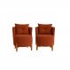 Kit 2 Poltronas Orgânica Curva Luna Veludo Terracota - Montanaris Decor