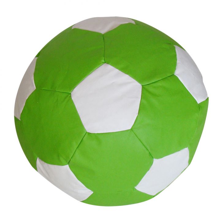 Puff Big Ball Futebol Corino Verde E Branco