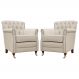 Kit 02 Poltronas Decorativas Sala de Estar Níger Pés Príncipe Off White G58 - Gran Belo