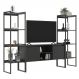 Rack 2 Portas com Estante Clean Preto Onix
