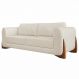 Sofá Decorativo 3 Lugares 220cm Pés em Madeira Buzz Linho Off White Rústico G63 - Gran Belo