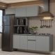 Armário de Cozinha Completa 240 cm Suspensa Cinza Nice Madesa 07