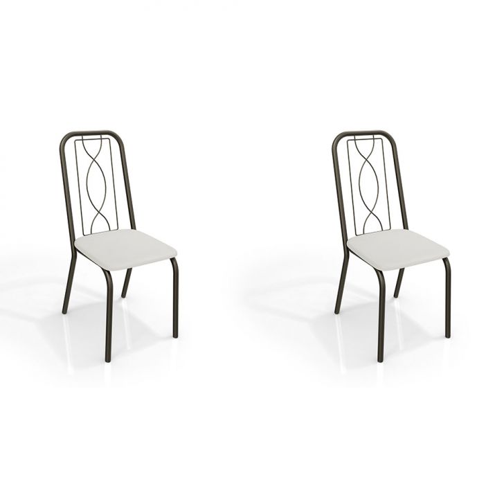 Conjunto Com 2 Cadeiras Viena Bronze E Branco