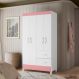 Guarda Roupa 4 Portas Cancun Branco Rosa